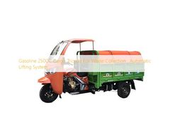 Gasoline 250CC Cargo Tricycle For Waste Collection , Automatic Lifting System