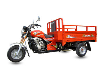 Red Open Body 3 Wheel Cargo Motorcycle , Adult Cargo Tricycle 150ZH-H